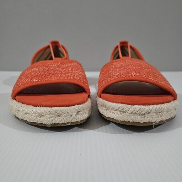 NEW Eileen Fisher Mews Espadrilles Sandal Open Toe Orange Knit Leather Size 9 - Picture 4 of 14